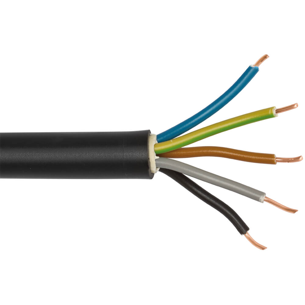 Erdkabel NYY-J, schwarz, 5 x 2,5², 50 m