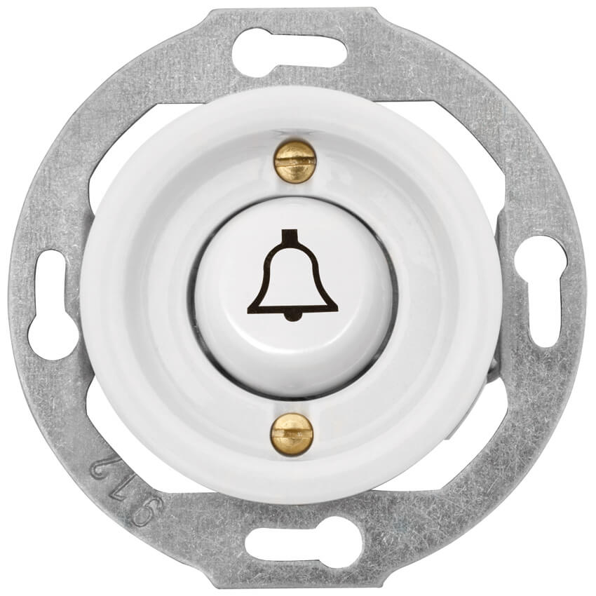 THPG Thomas Hoof - Kombi-UP-Einsatz, Porzellan weiß - Wipp-Taster, Symbol "Klingel"