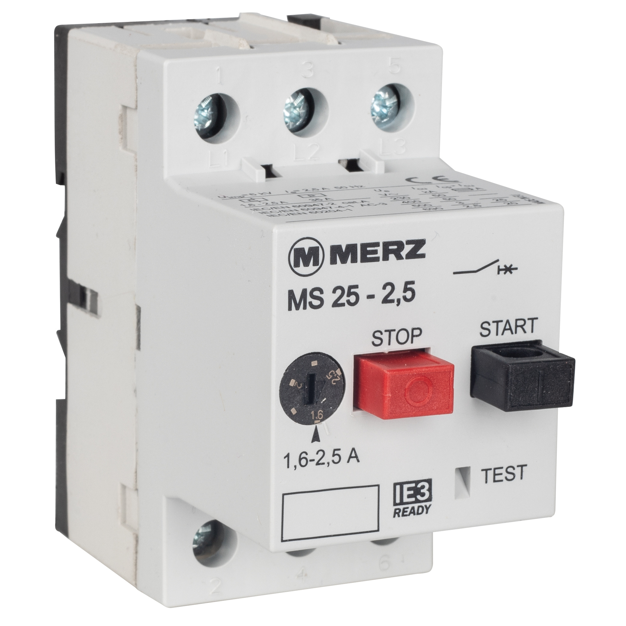 Motorschutzschalter, MS-25, 3-polig, 690V, AC-3, IE3-konform, 1,6-2,5A
