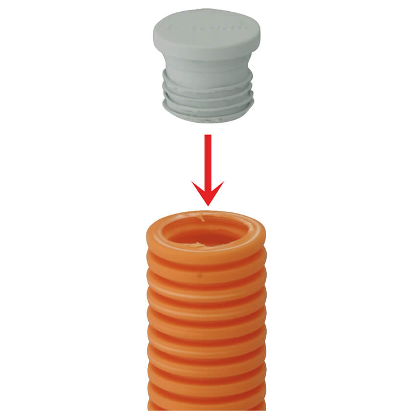 GEWISS® - Endkappe für gewelltes  Flexrohr-M 32 mm, 100 Stück