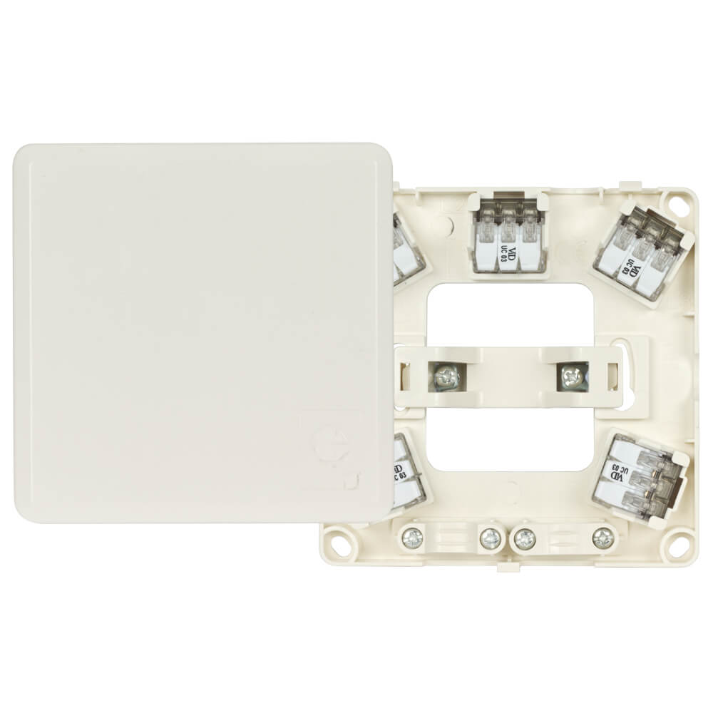 KLEIN® - Auf- oder Unterputz Herdanschlussdose mit Spreizkrallen 5 x 4,0mm², H 23, weiß AP/UP