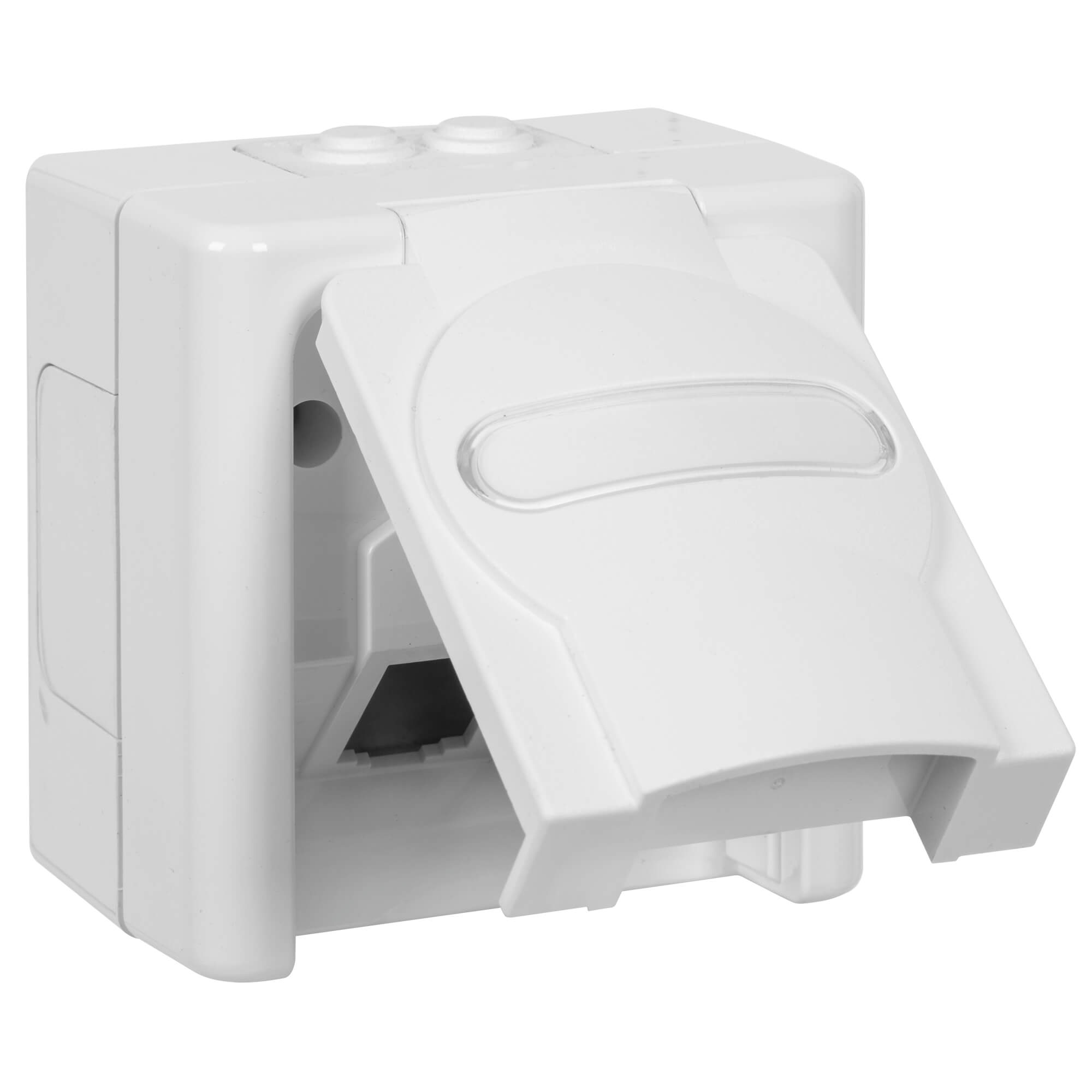 KOPP - AP/FR, BLUE ELECTRIC, arktisweiß - 2 x Keystone Jack RJ45, leer