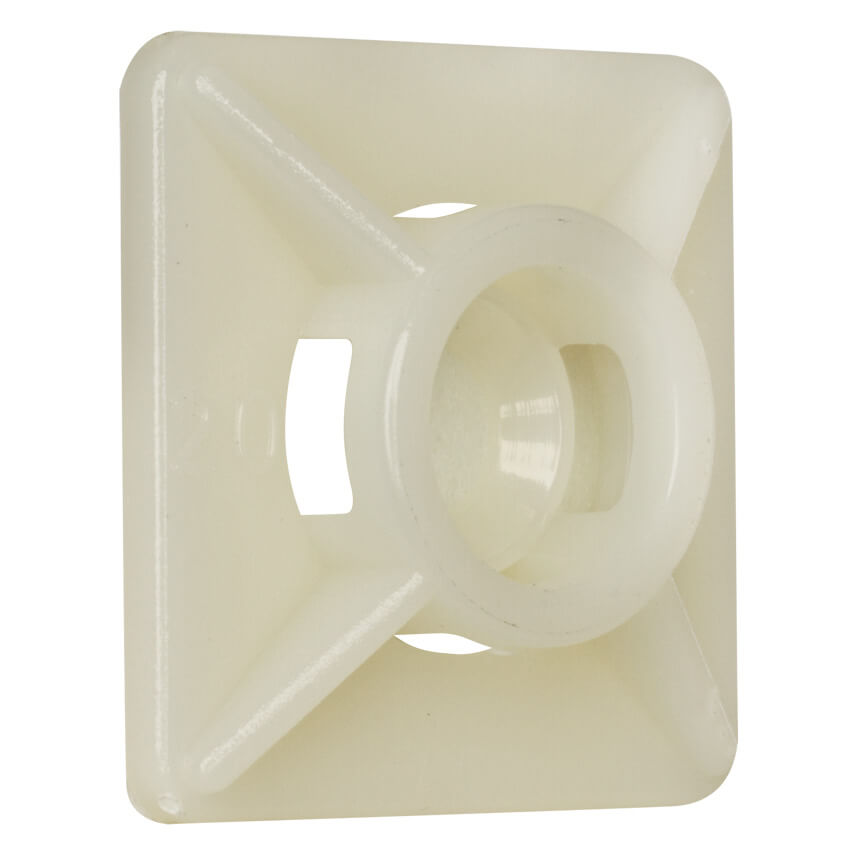 Don Quichotte® - Klebesockel für Kabelbinder, natur, 19x19mm, bis Breite: 4mm, 100 St.