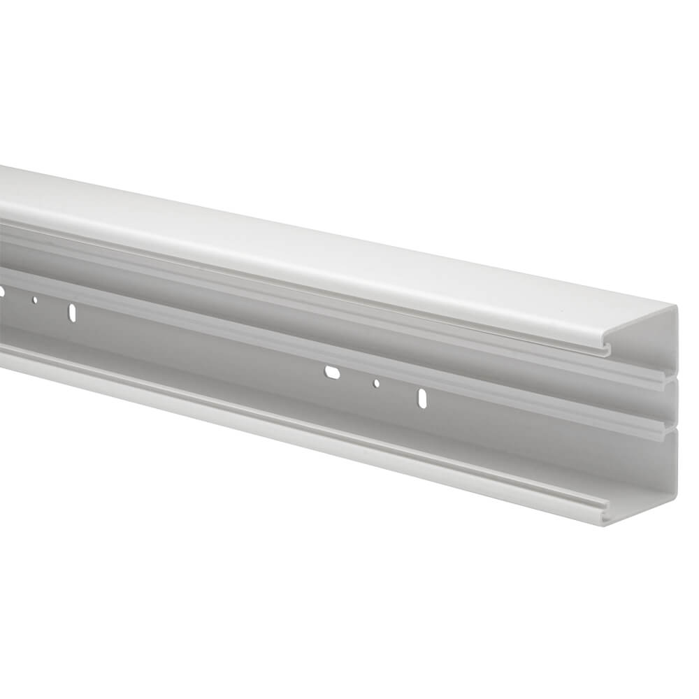 GEWISS® - PVC-Brüstungskanal, 70x130mm, Unterteil, reinweiß  (RAL9010), Länge 2 m - 8 Stück, NP 5200