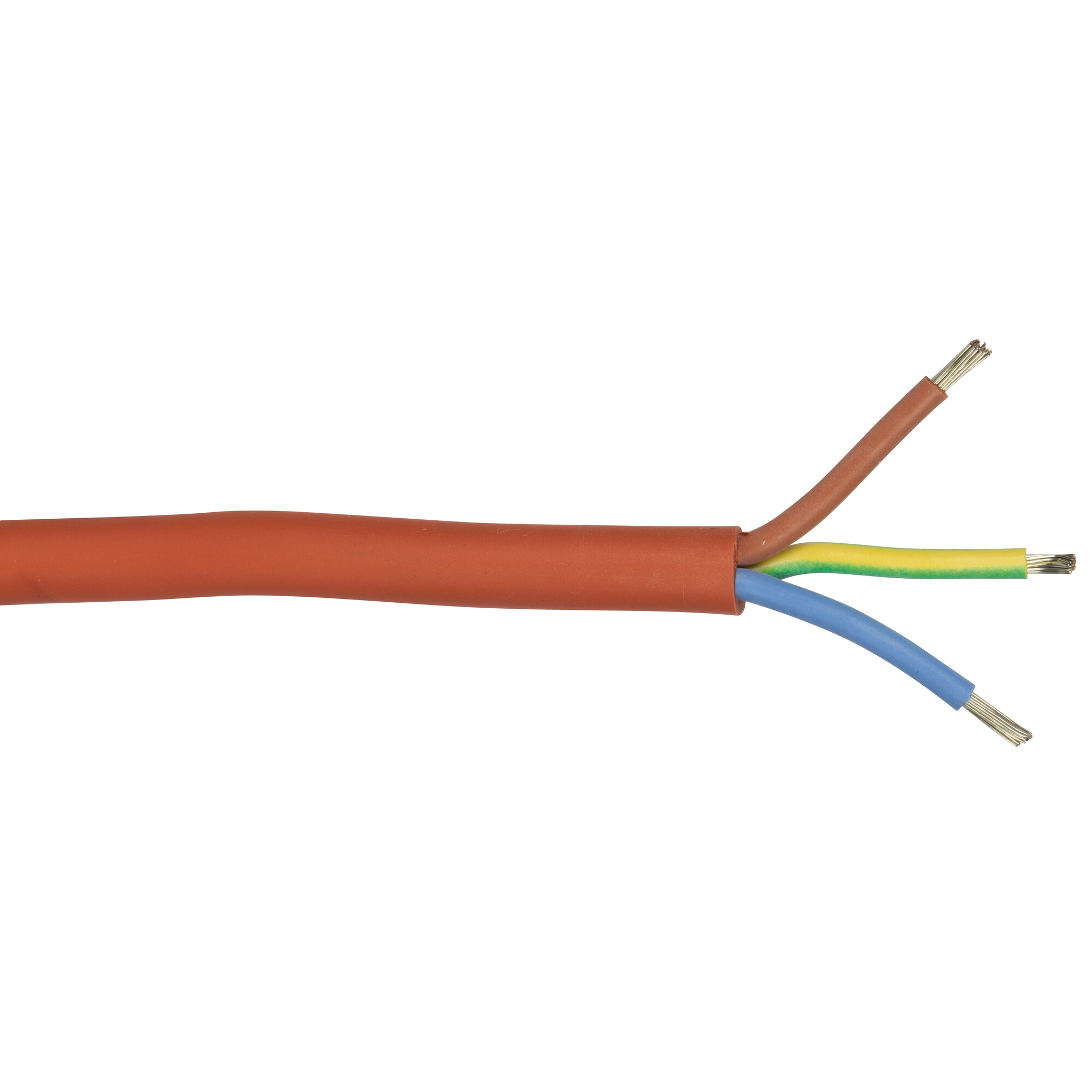 Silikonkabel SiHF, rot/braun, 3G x 1,5², 50 m