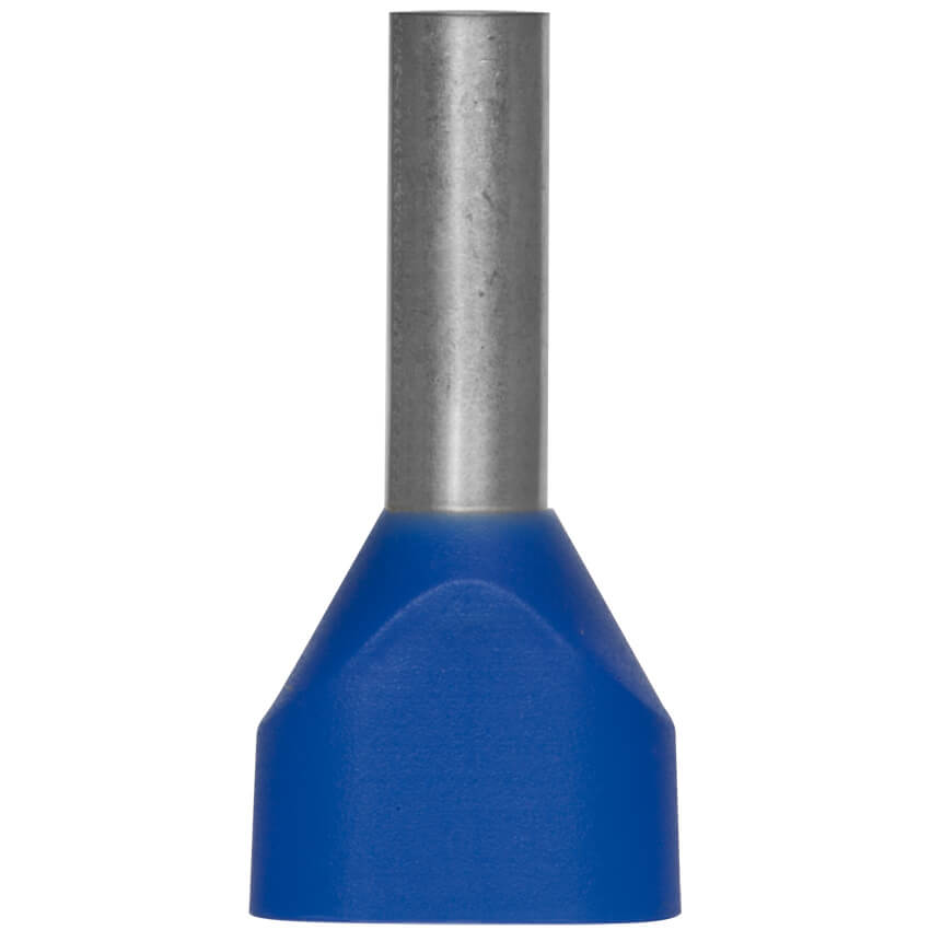 Aderendhülse, Isoliert, für 2 Eingänge, 2,5², 18/10 mm, blau