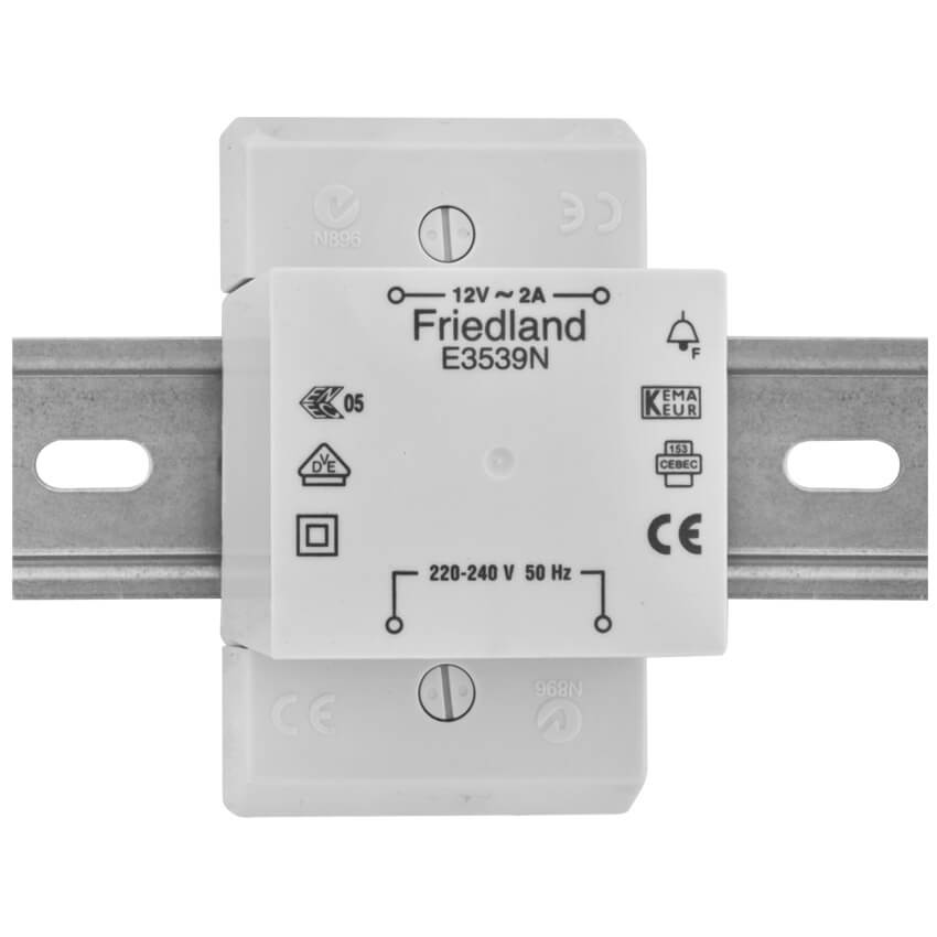 AP-Klingeltrafo, E3539N, auch für Reiheneinbau, primär 230V, sekundär 12V/2A