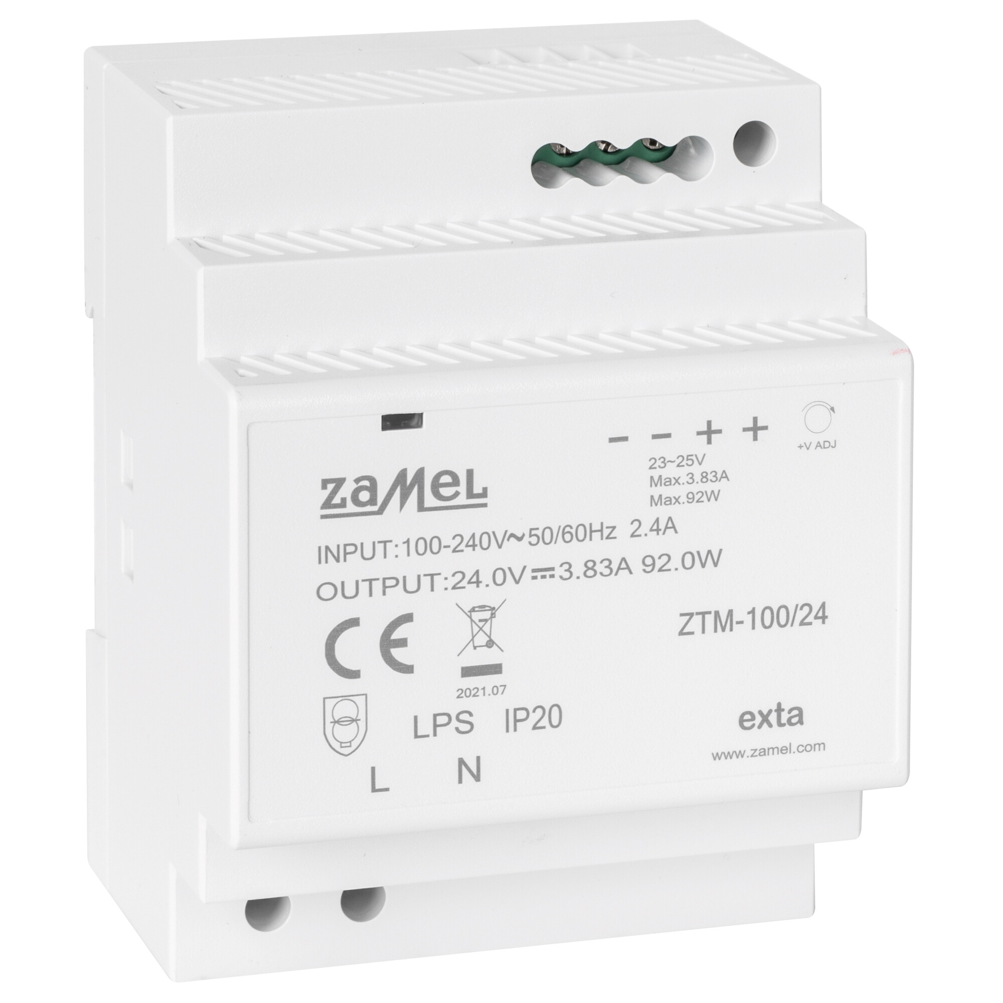 Reiheneinbau-Netzteil, 24V-DC, 92W (3,83A)