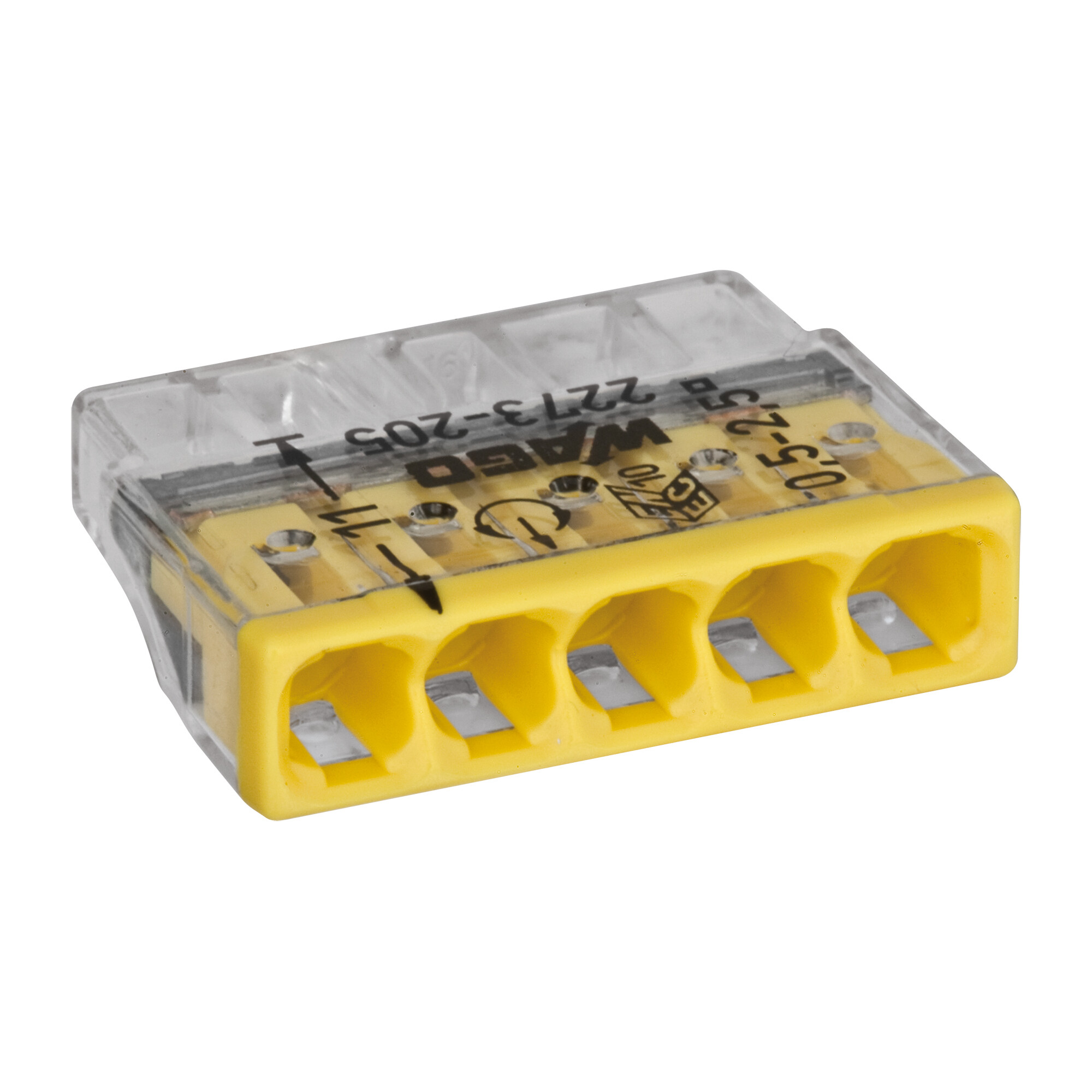 Steckklemme, 2273, 0,5 - 2,5 mm², transparent, 5-polig