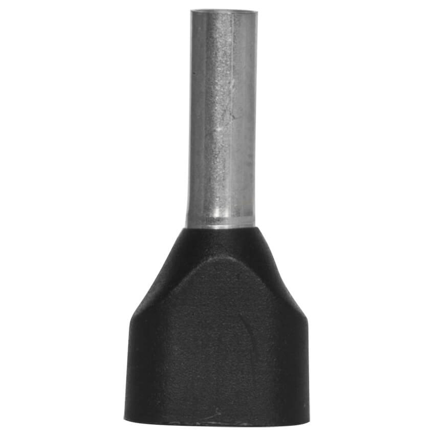 Aderendhülse, Isoliert, für 2 Eingänge, 1,5², 16/8 mm, schwarz
