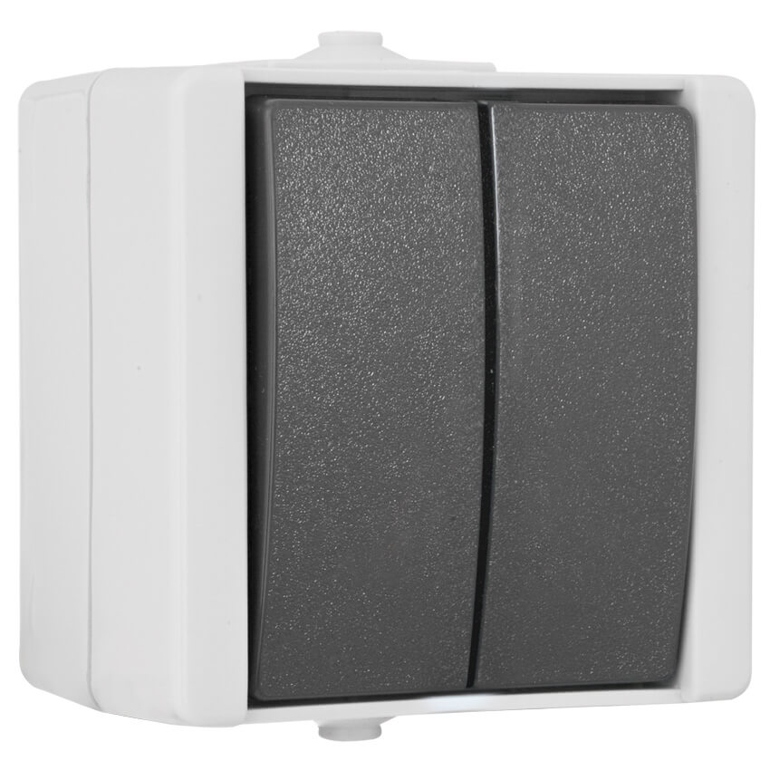KOPP® - AP/FR - proAQA® - grau/hellgrau - Serien-Schalter