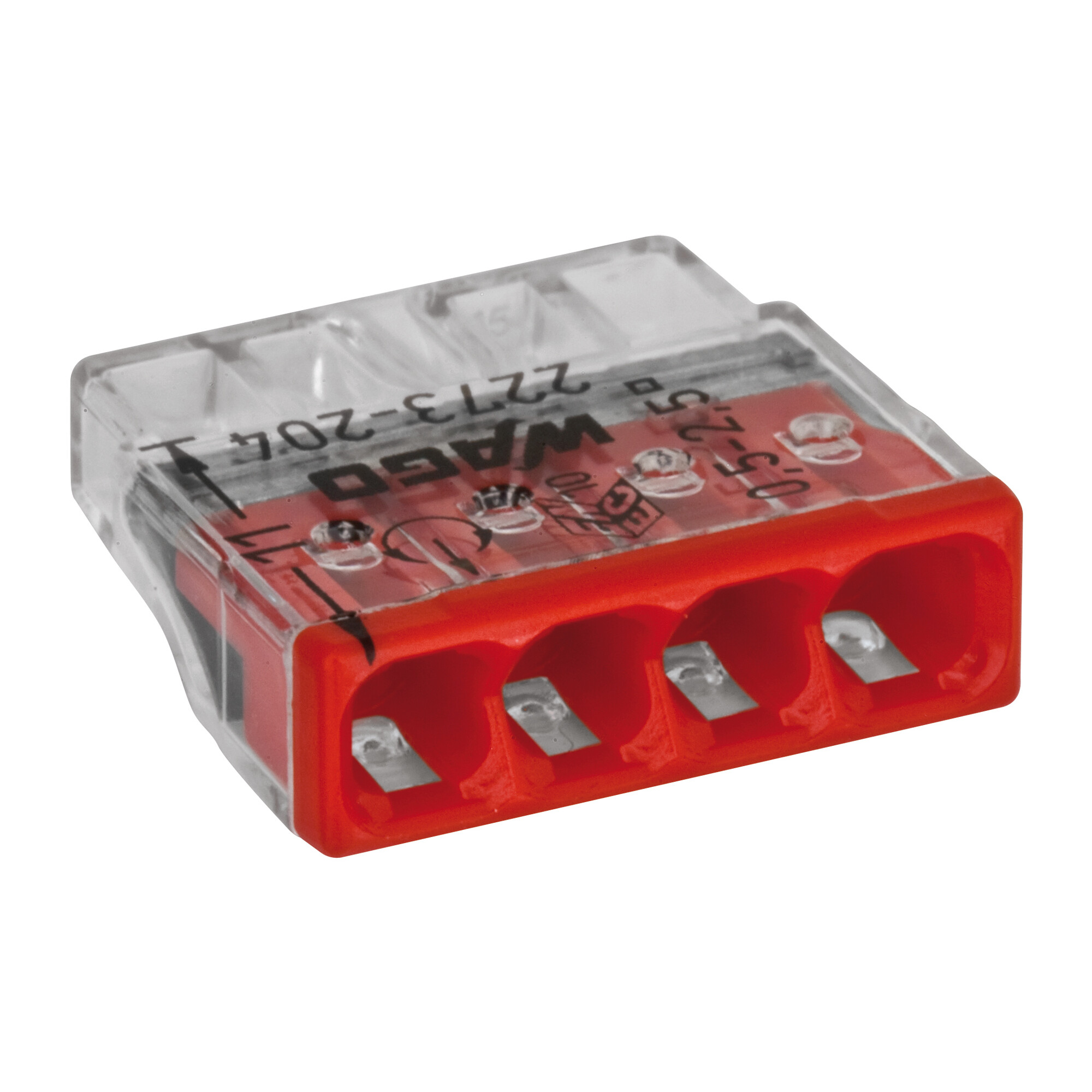 Steckklemme, 2273, 0,5 - 2,5 mm², transparent, 4-polig