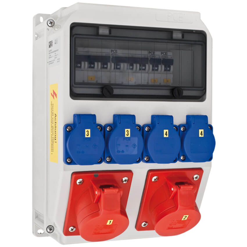 PCE - CEE Steckdosenverteilung ANIF - 2x CEE 16/32A abgesichert - 4x Schuko abgesichert