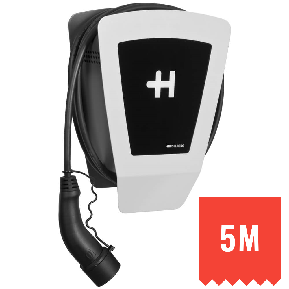 HEIDELBERG - Ladestation für E-Autos, WALLBOX ECO - 5 m Ladekabel, 230V-400V-11 kW