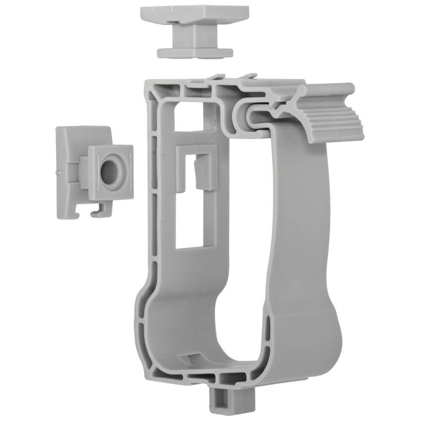 HUP® - Sammelhalter mit Sockelteil, halogenfrei, grau, bis 30 Leitungen, 50 St.