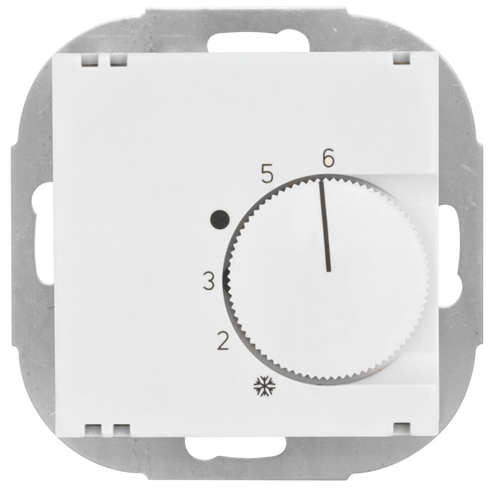 KLEIN® - Kombi-Raumthermostat, Öffner, 10A (4A), +5° bis +30°, Zentralplatte 55 x 55 mm, reinweiß