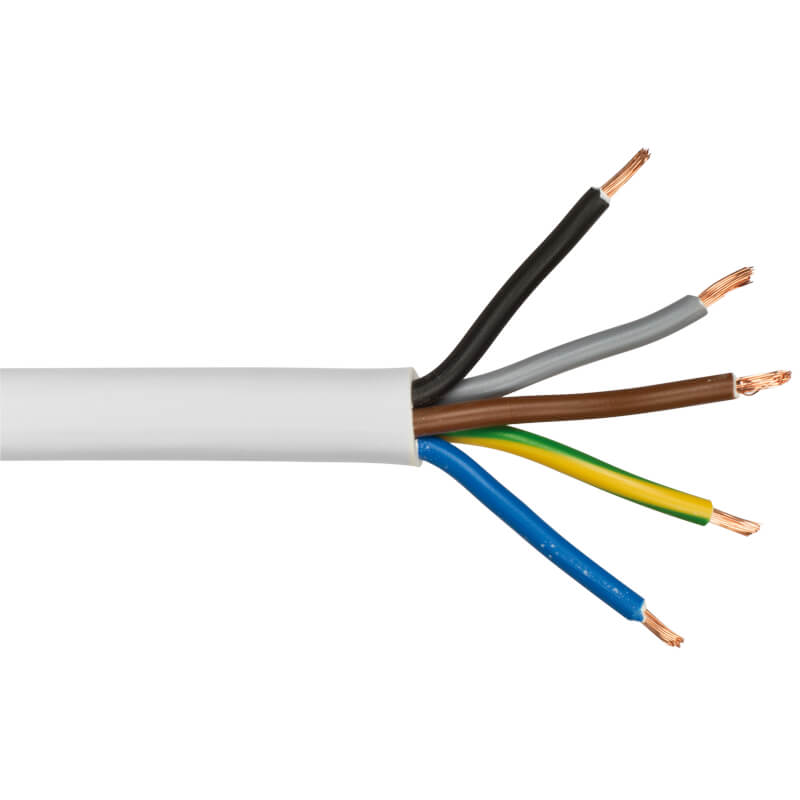 Rundleitung H05 VV-F, 5G x 2,5², weiß