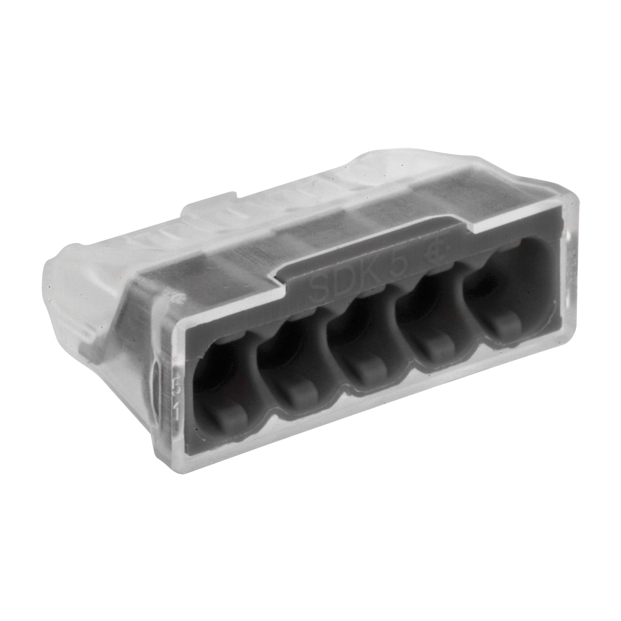 Steckklemme, 0,5 - 2,5 mm², transparent/anthrazit, 5-polig