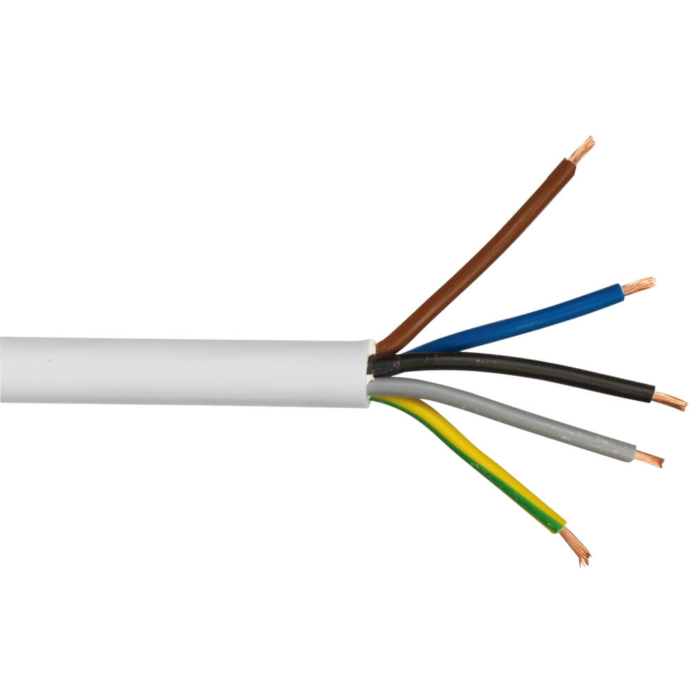 Rundleitung H05 VV-F, 5G x 1,5², weiß