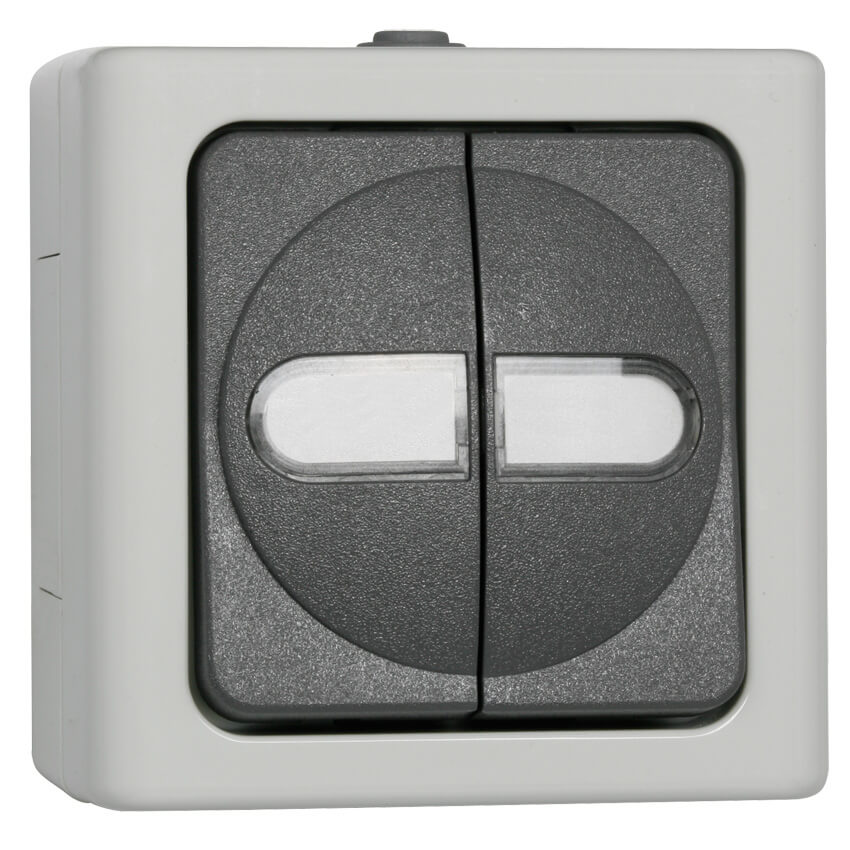 KOPP - AP/FR, BLUE ELECTRIC, grau/hellgrau - Serien-Schalter