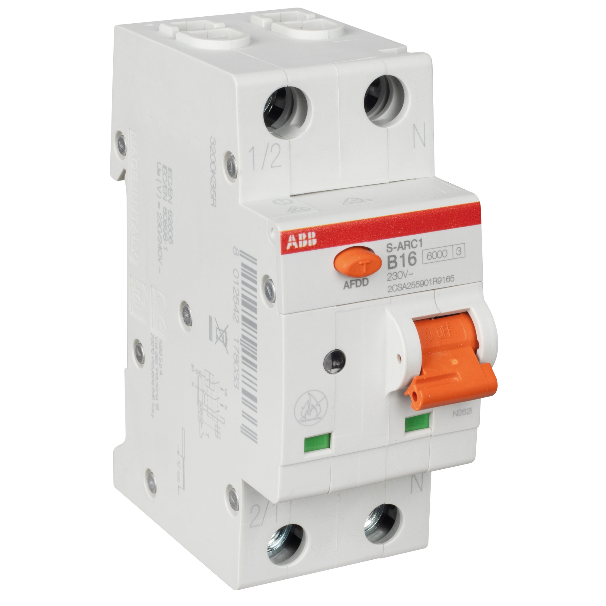 LS-Brandschutzschalter, S-ARC1, 1 polig + N, 2 TE, B16A
