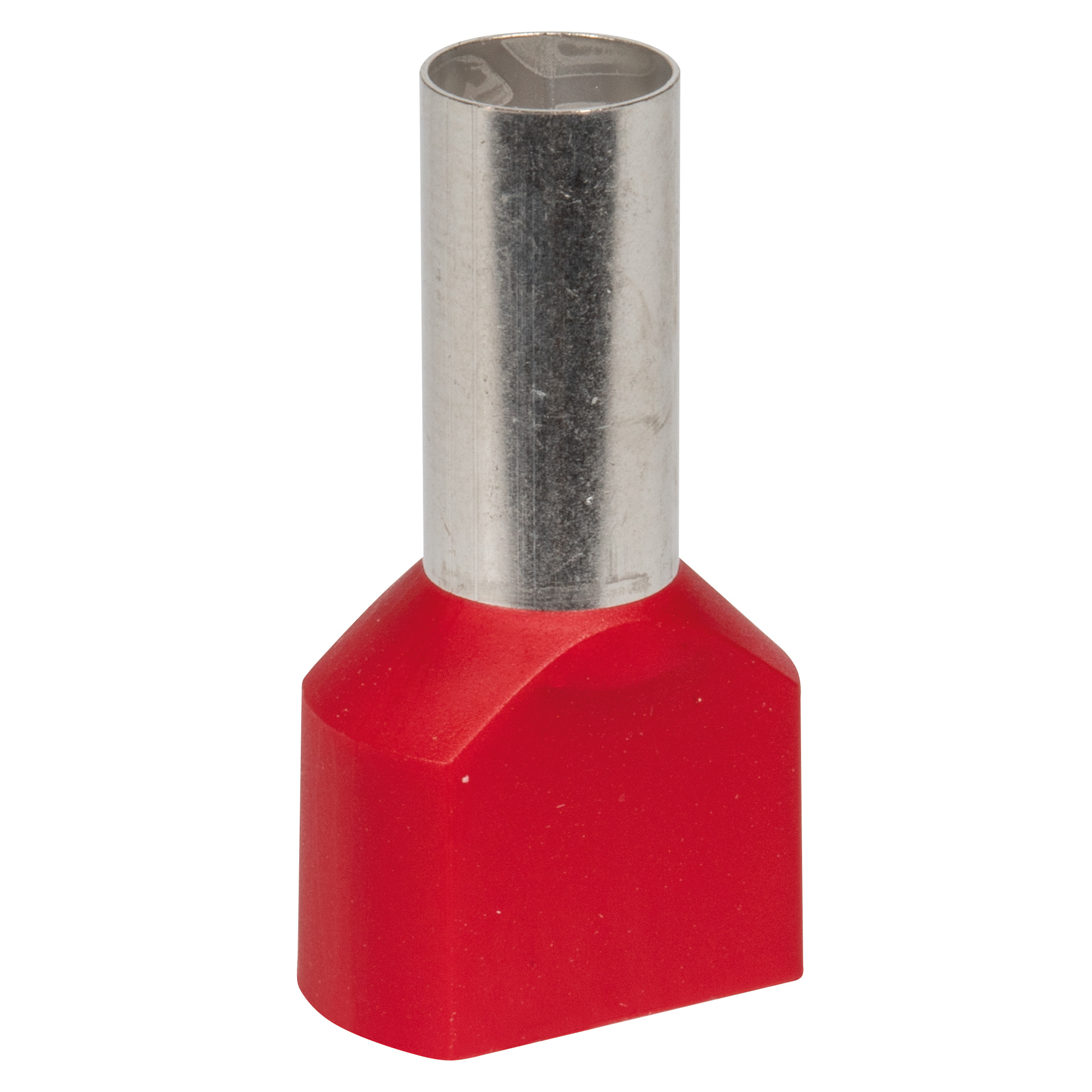 Aderendhülse, Isoliert, für 2 Eingänge, 10², 20/14 mm, rot