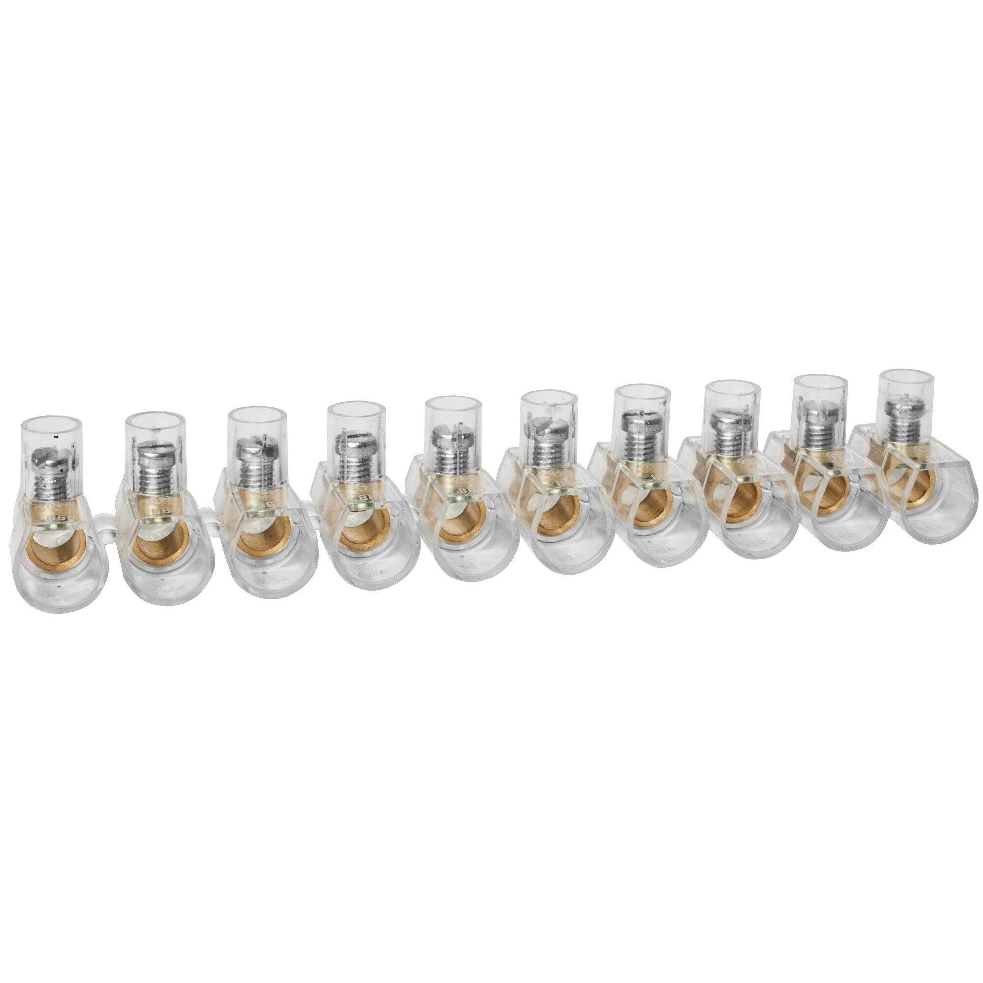 Endklemme, BOXLINE, transparent, einseitig geschlossen, 10-polig, 6 mm²