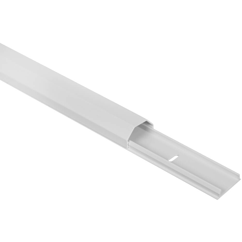 wentronic® - Aluminium-Kabelkanal, halbrund, Länge 1100 mm, weiß