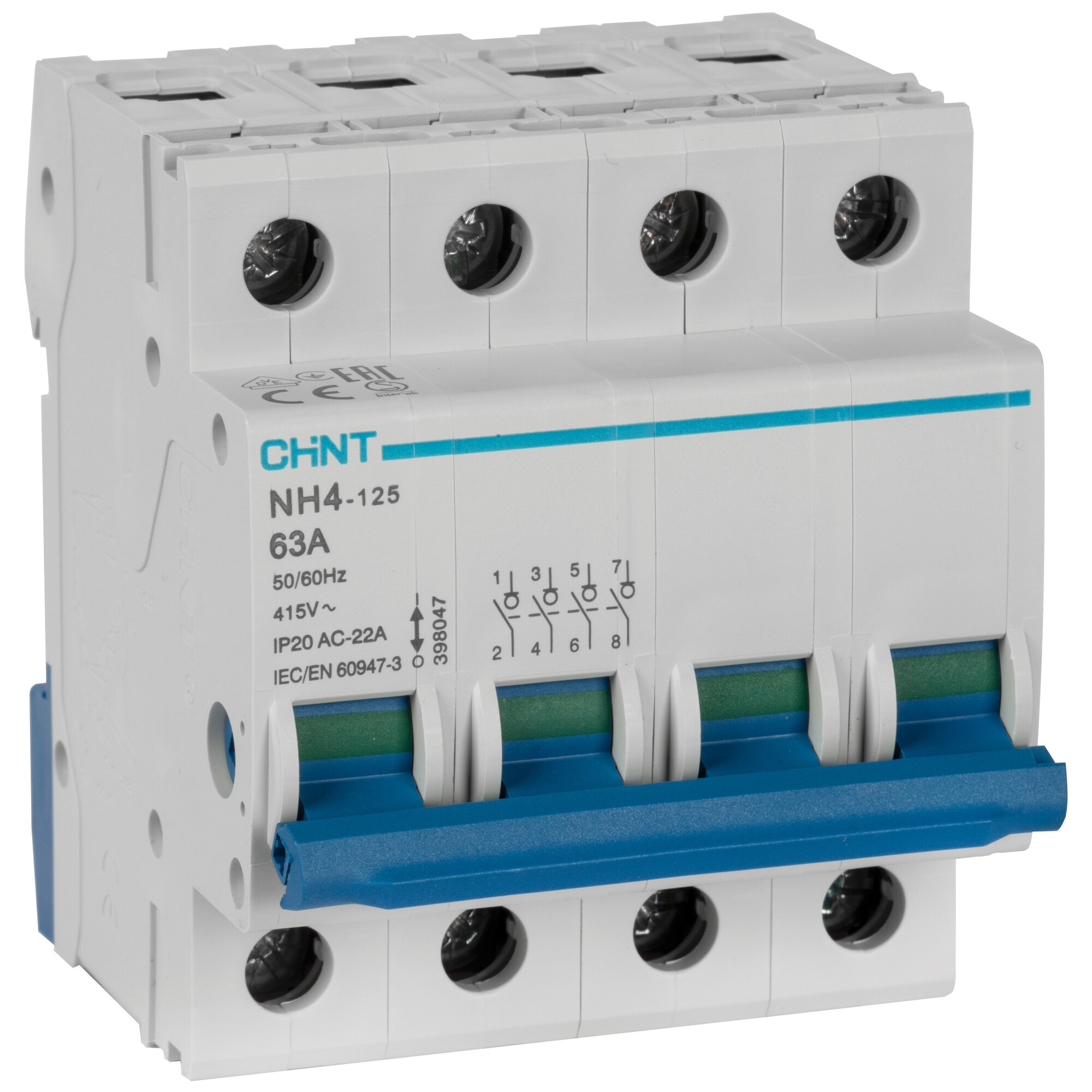 Hauptschalter, 63A, 400V-AC, 4-polig