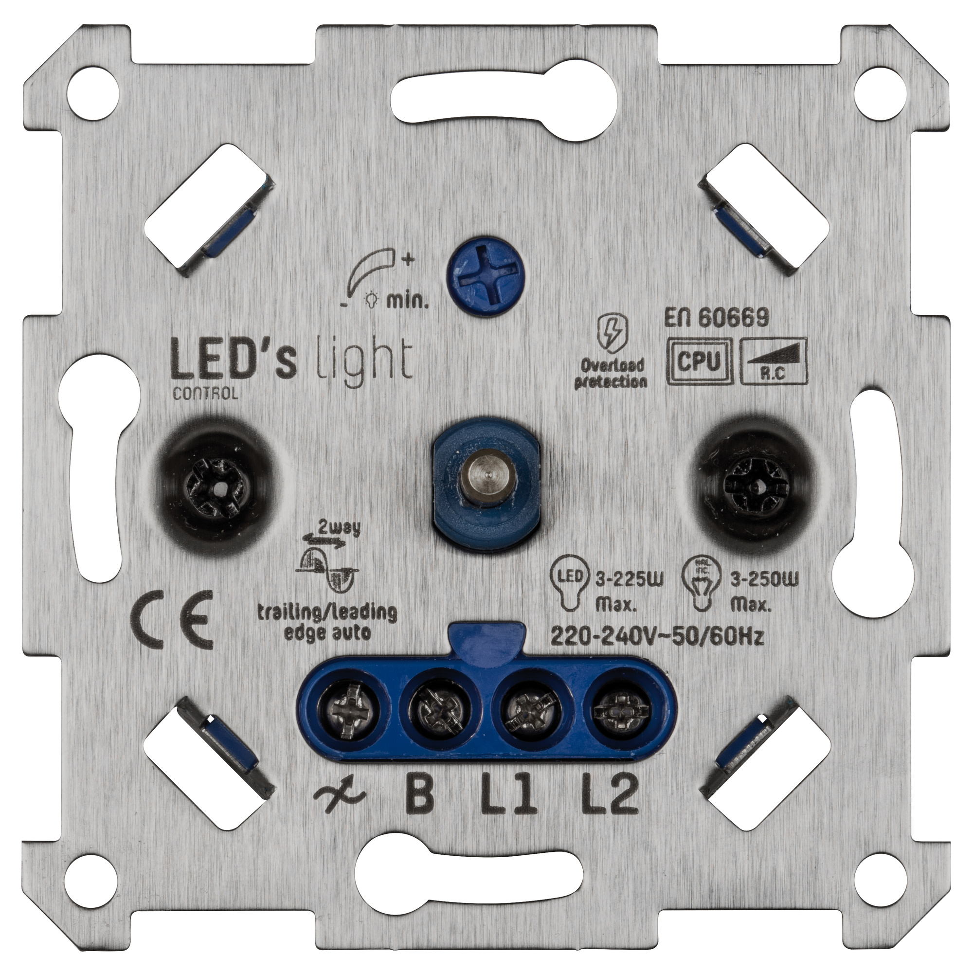 JUNG - Druck-/Wechsel-UP-Dimmereinsatz, 3-250VA oder LED 3-225W, Phasenan- und abschnitt - Zubehör