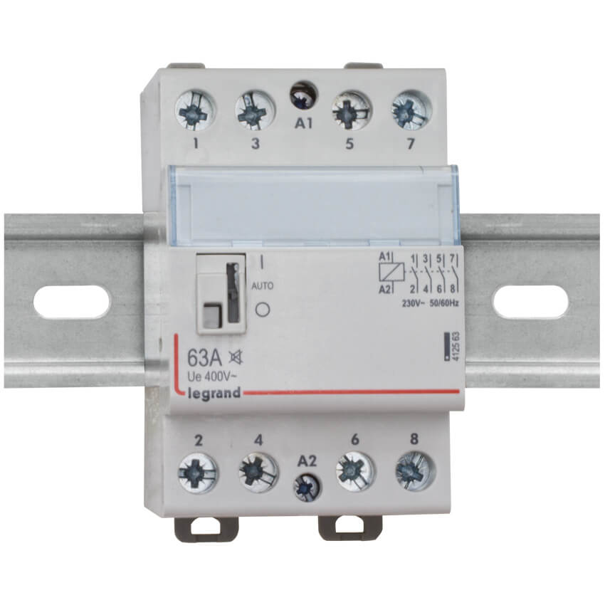 Installationsschütz, CX3, 4 Schließer, 63A, bis 40KW, mit Schalter 1-Auto-0