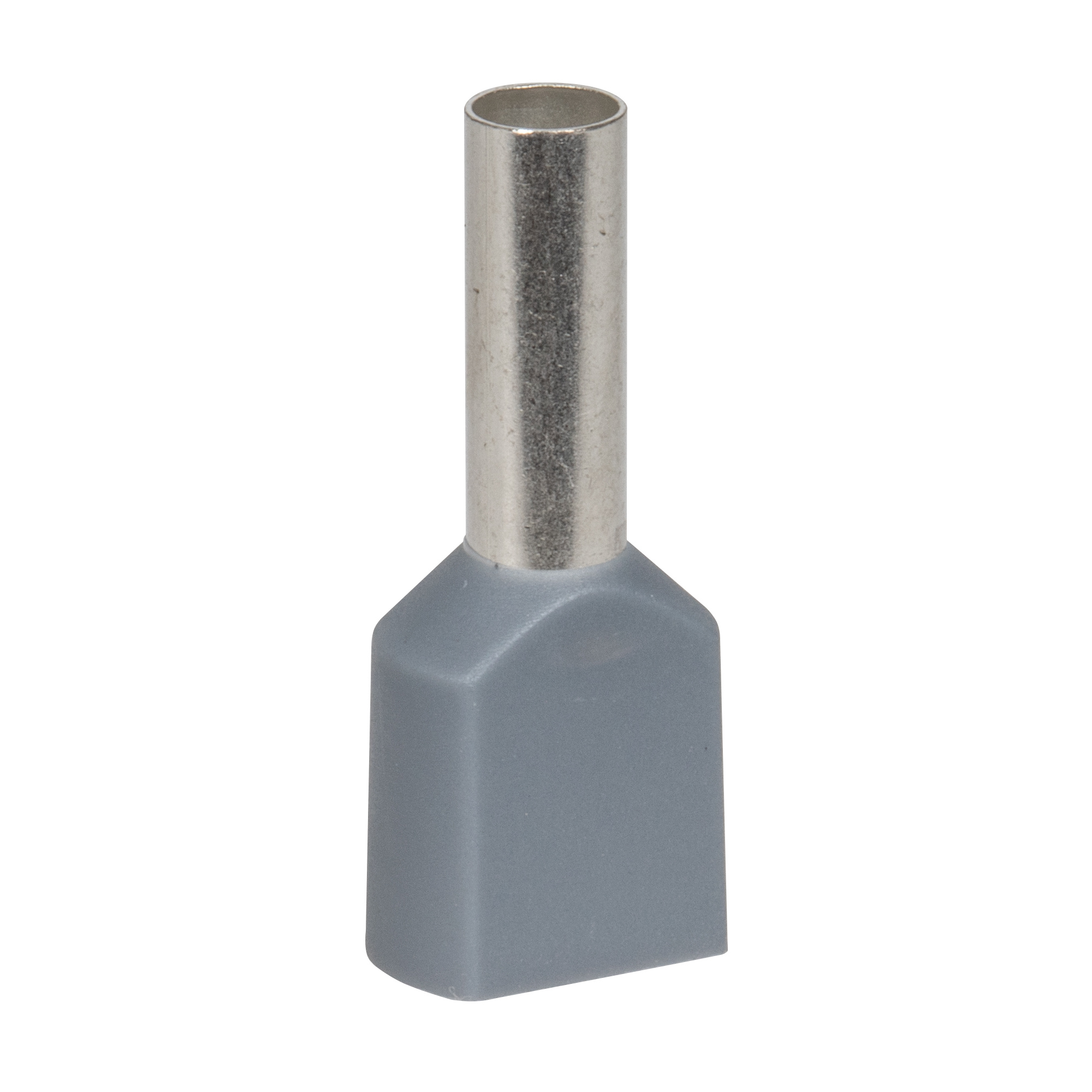 Aderendhülse, Isoliert, für 2 Eingänge, 4², 18/12 mm, grau