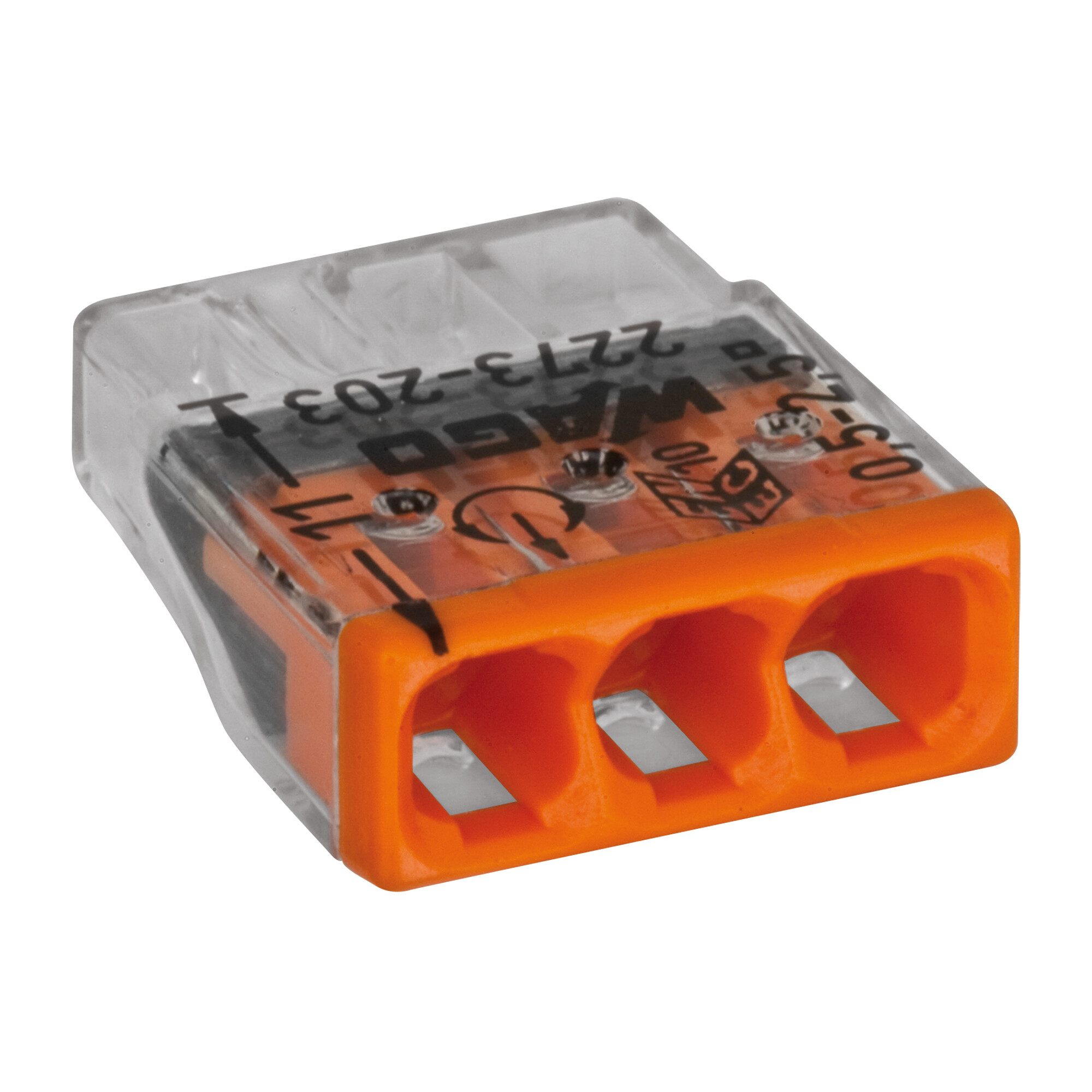 Steckklemme, 2273, 0,5 - 2,5 mm², transparent, 3-polig