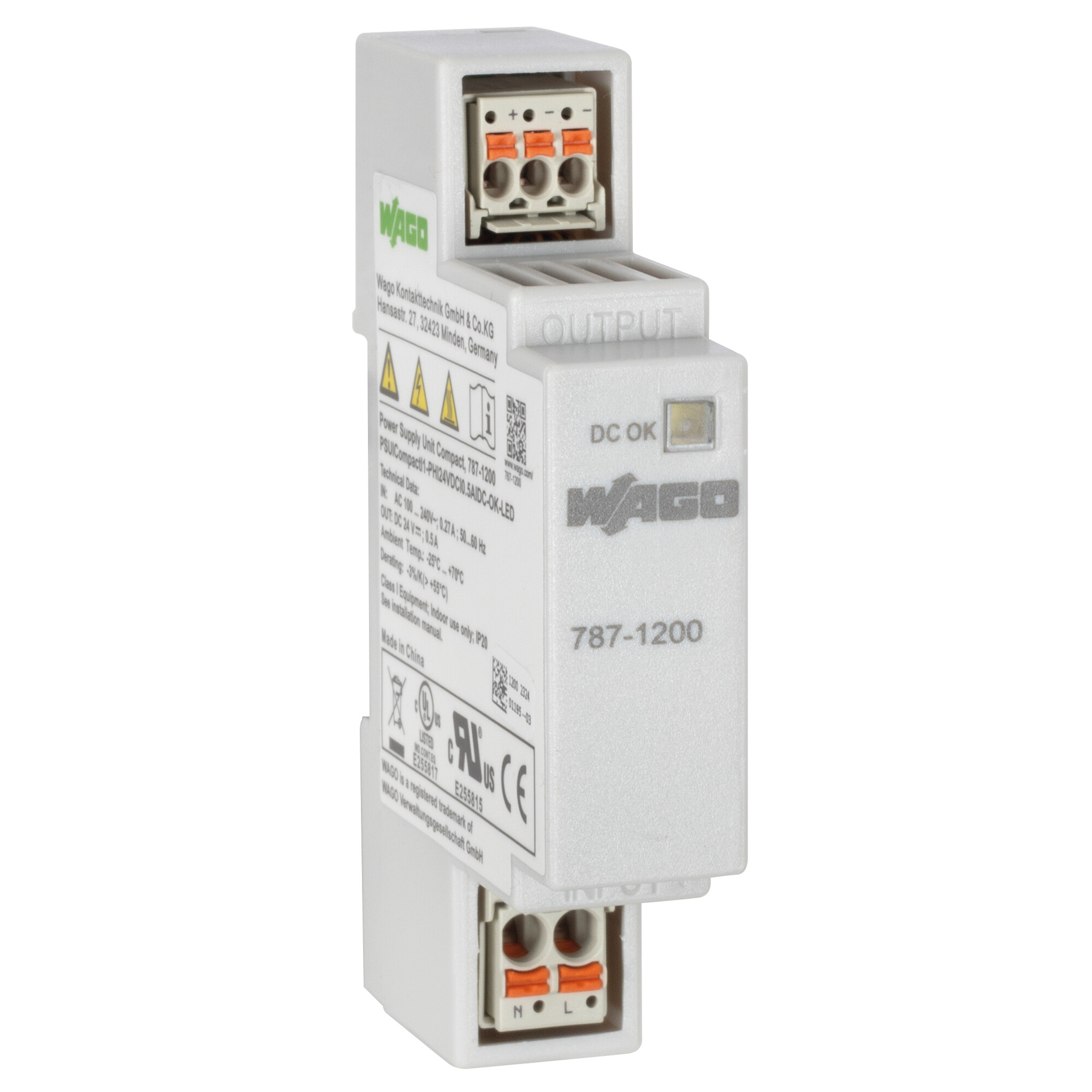 Reiheneinbau-Netzgerät, COMPACT, 24V-DC/0,5A
