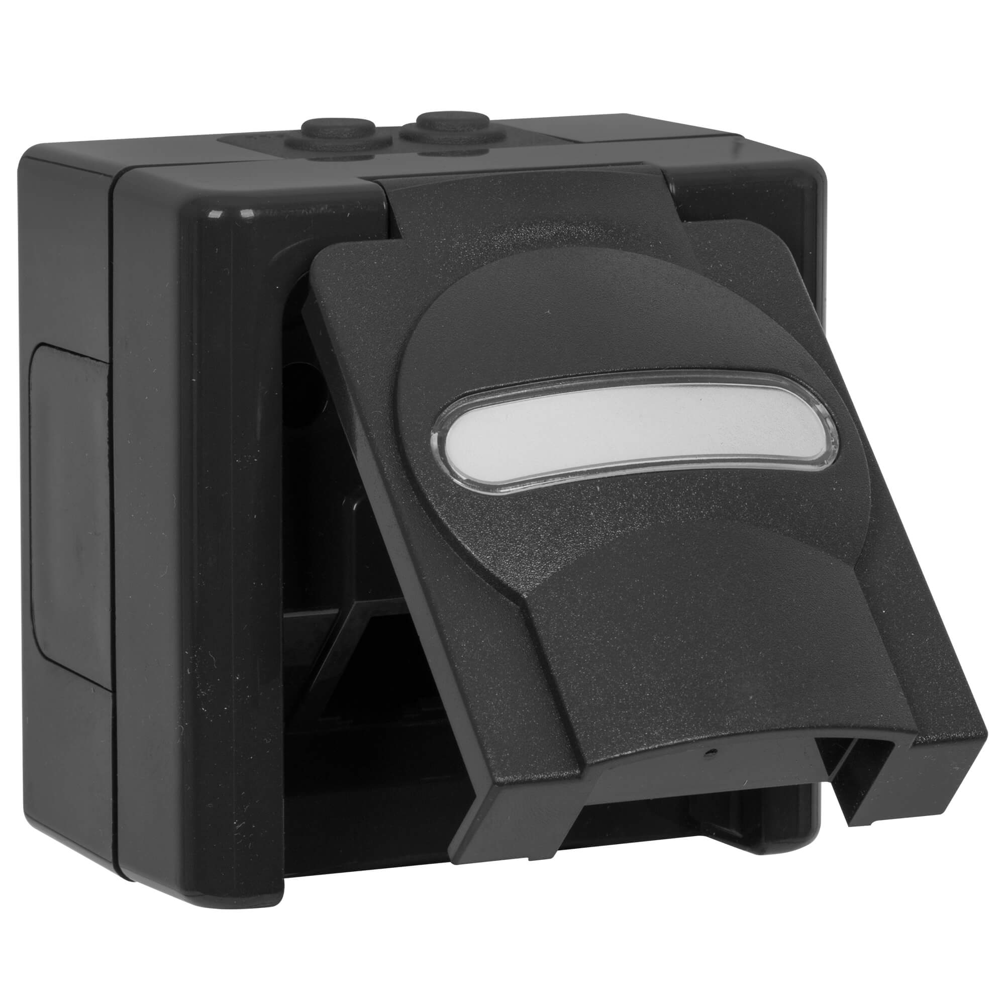 KOPP - AP/FR, BLUE ELECTRIC, anthrazit - 2 x Keystone Jack RJ45, leer