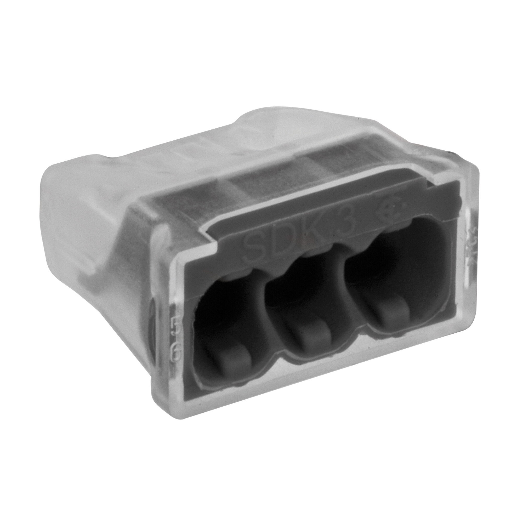Steckklemme, 0,5 - 2,5 mm², transparent/anthrazit, 3-polig