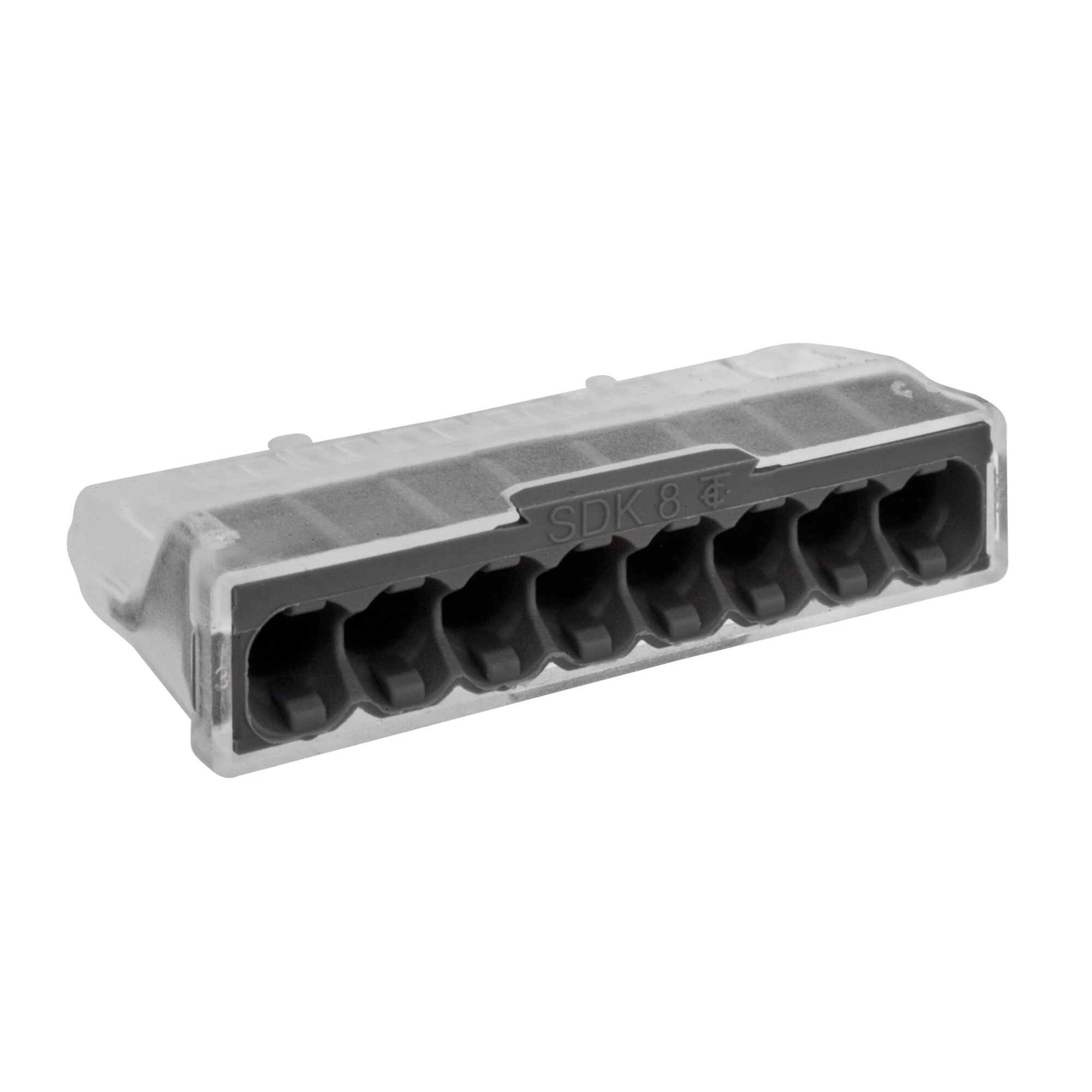 Steckklemme, 0,5 - 2,5 mm², transparent/anthrazit, 8-polig