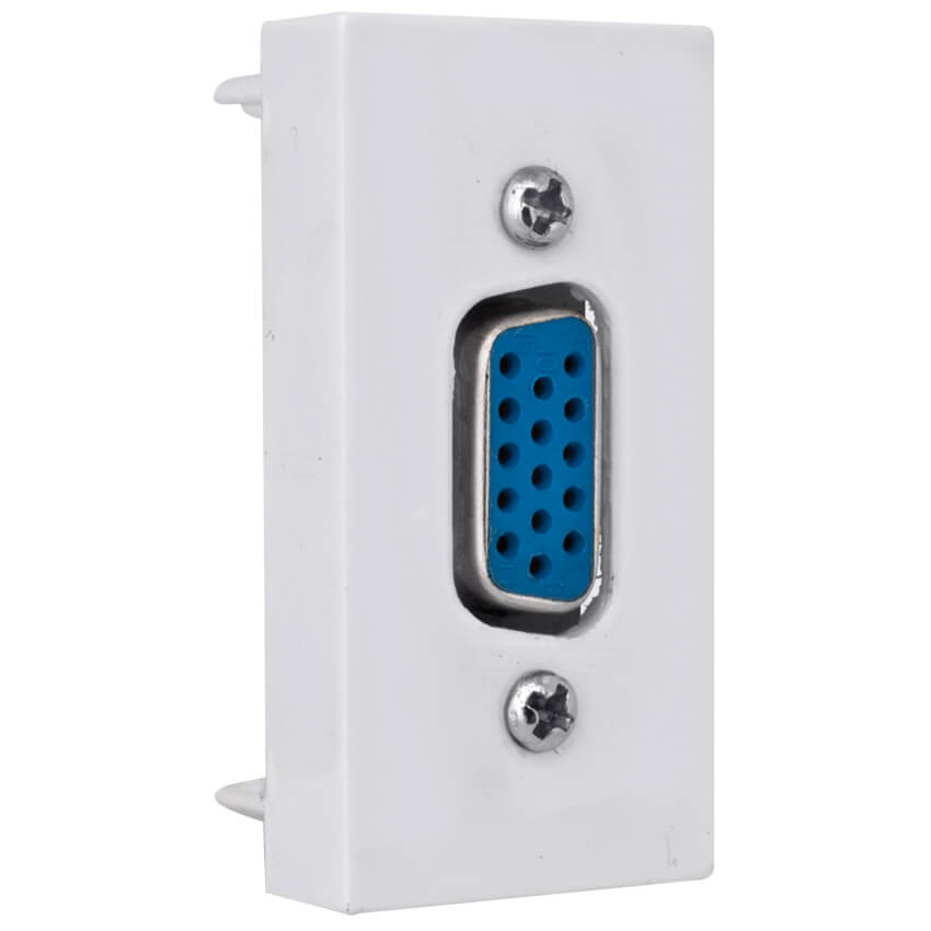 Modul-Einsatz, VGA RS232-K-Buchse, für Boden-Einbau-Steckdose, reinweiß