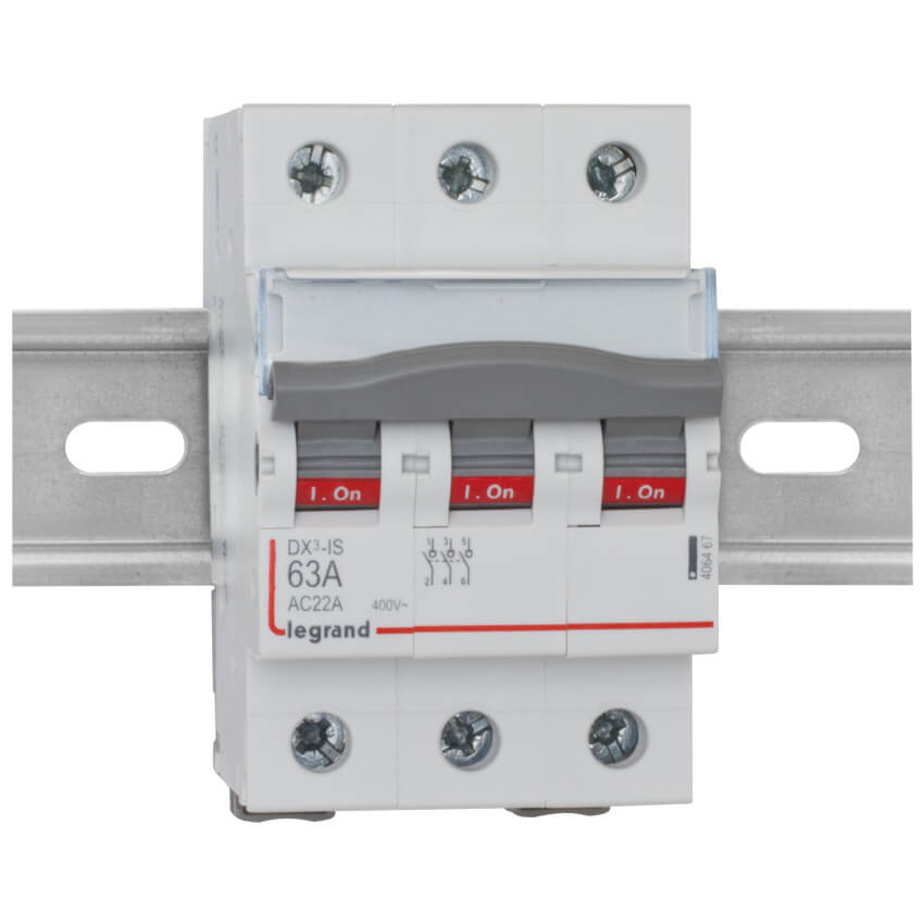 Einbau-Kipp-A-Schalter, DX3, 3-polig 63A, 3 TE