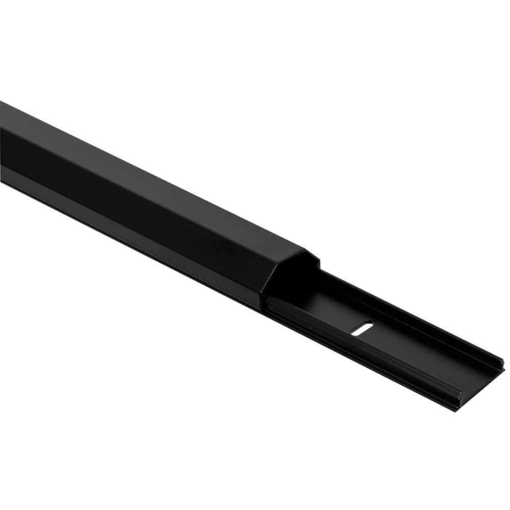 wentronic® - Aluminium-Kabelkanal, halbrund, Länge 1100 mm, weiß