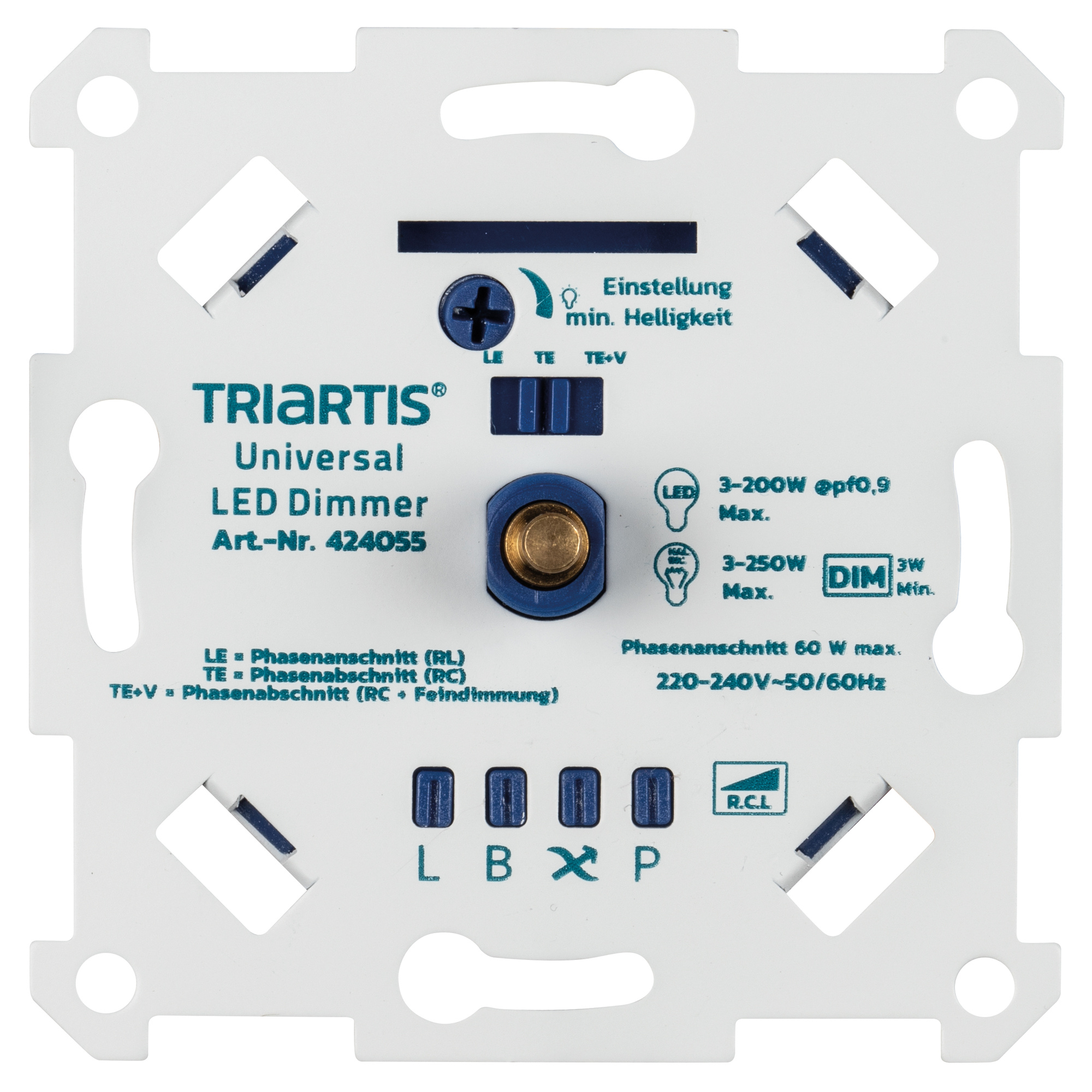 JUNG - UP-Universal-Digital-Dimmereinsatz, 3-250W/VA, LED 3-200W, Phasenan- und abschnitt, superflac