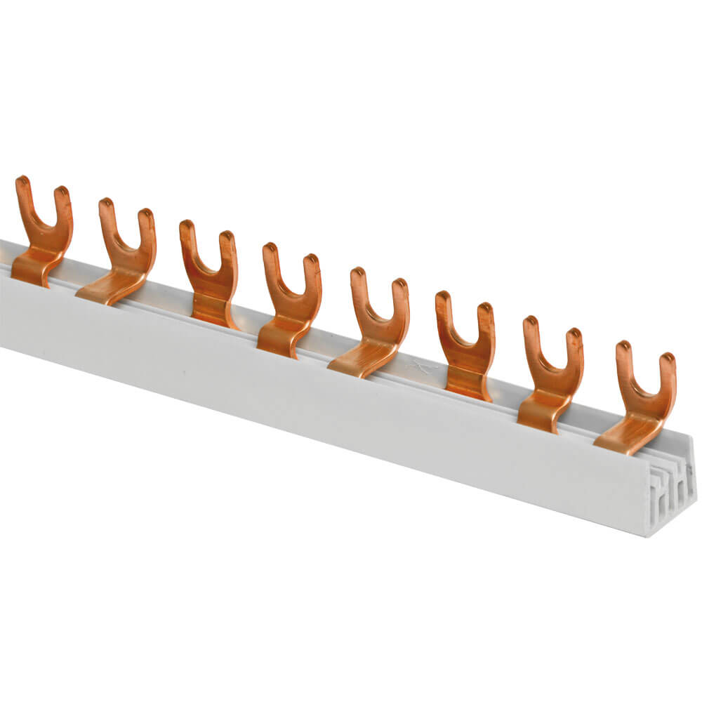 Gabel-Phasenschiene, 10 mm², 3-polig, L-Form, für 57 LS-Schalter