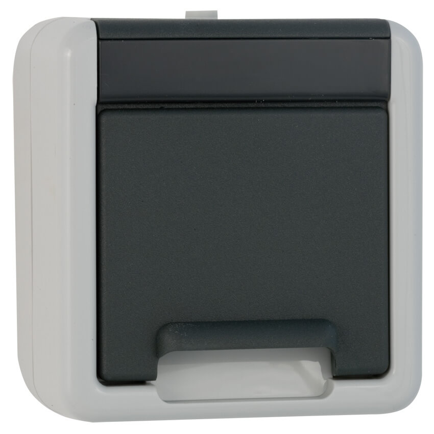 GIRA® - Steckdose, 1-fach, AP/FR, grau/dunkelgrau-044030