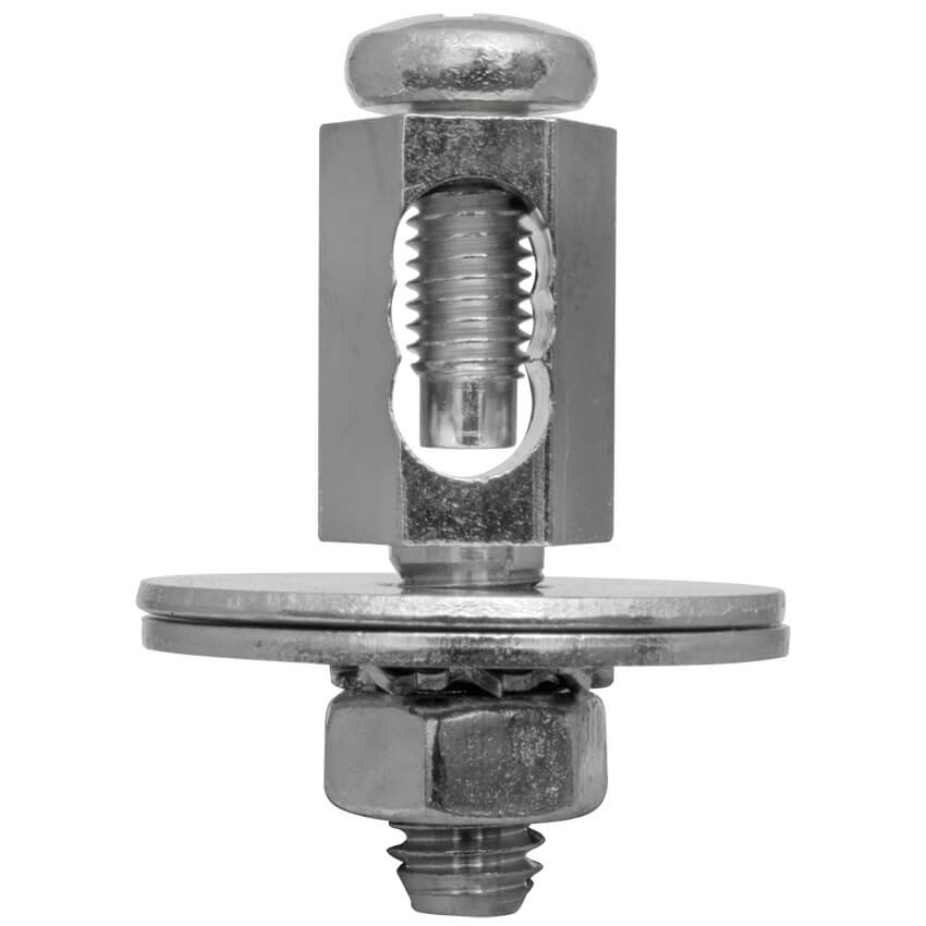 Badewannen- Erdungsklemme,  BEK, M6, Messing vernickelt-2 x 16²
