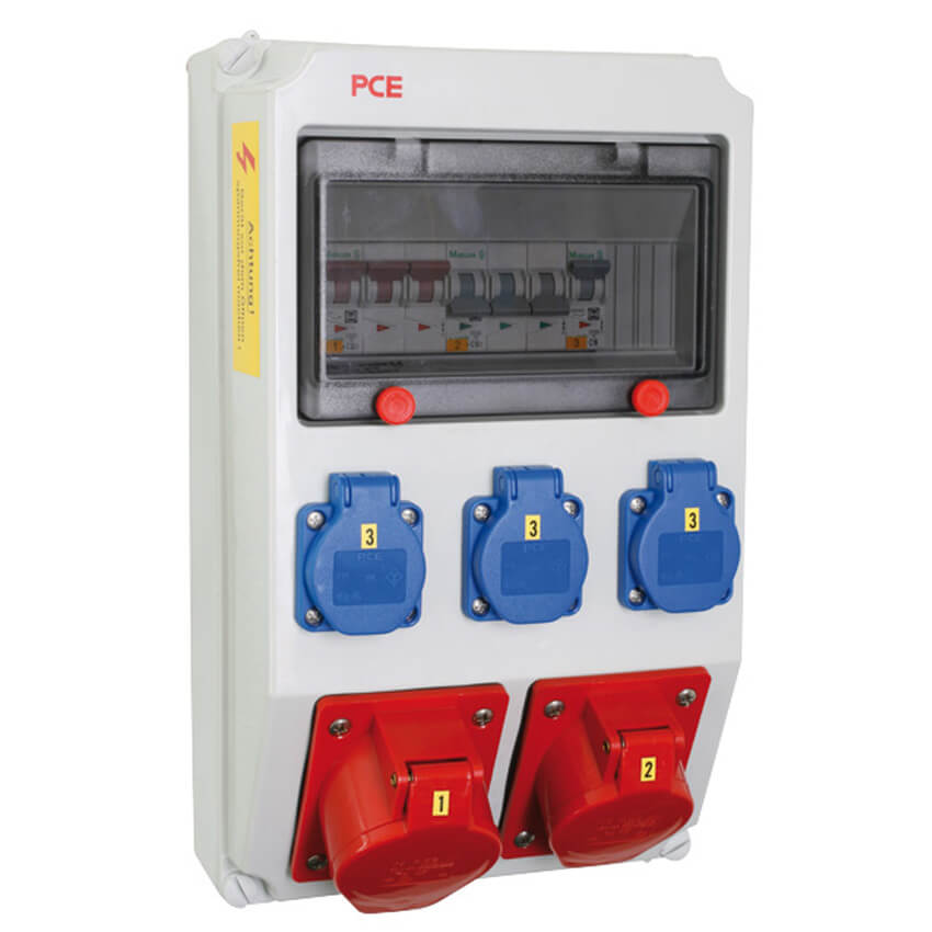 PCE - CEE Steckdosenverteilung ANIF - 2x CEE 16/32A abgesichert - 3x Schuko abgesichert