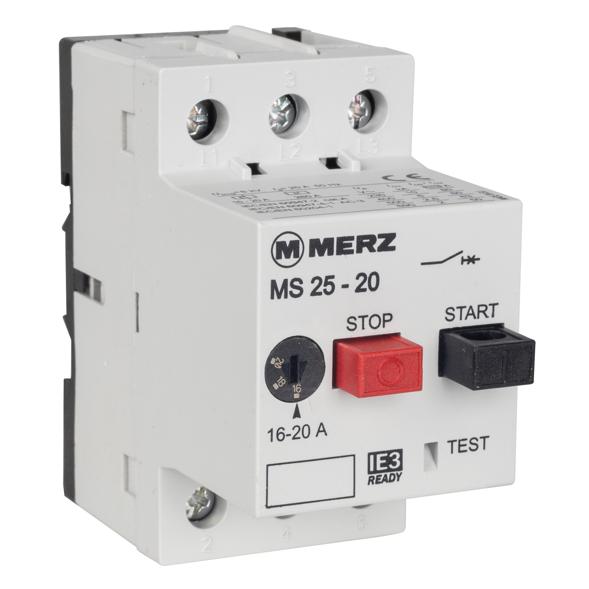 Motorschutzschalter, MS-25, 3-polig, 690V, AC-3, IE3-konform, 16,0-20A