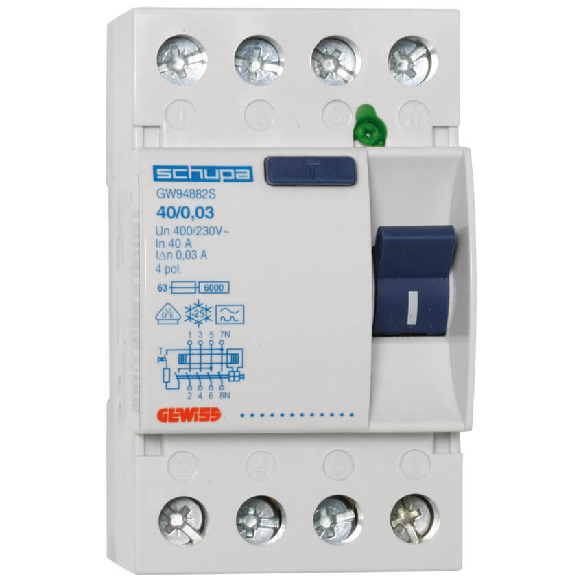 FI-Schutzschalter 40A/0,03A, 4-pol.