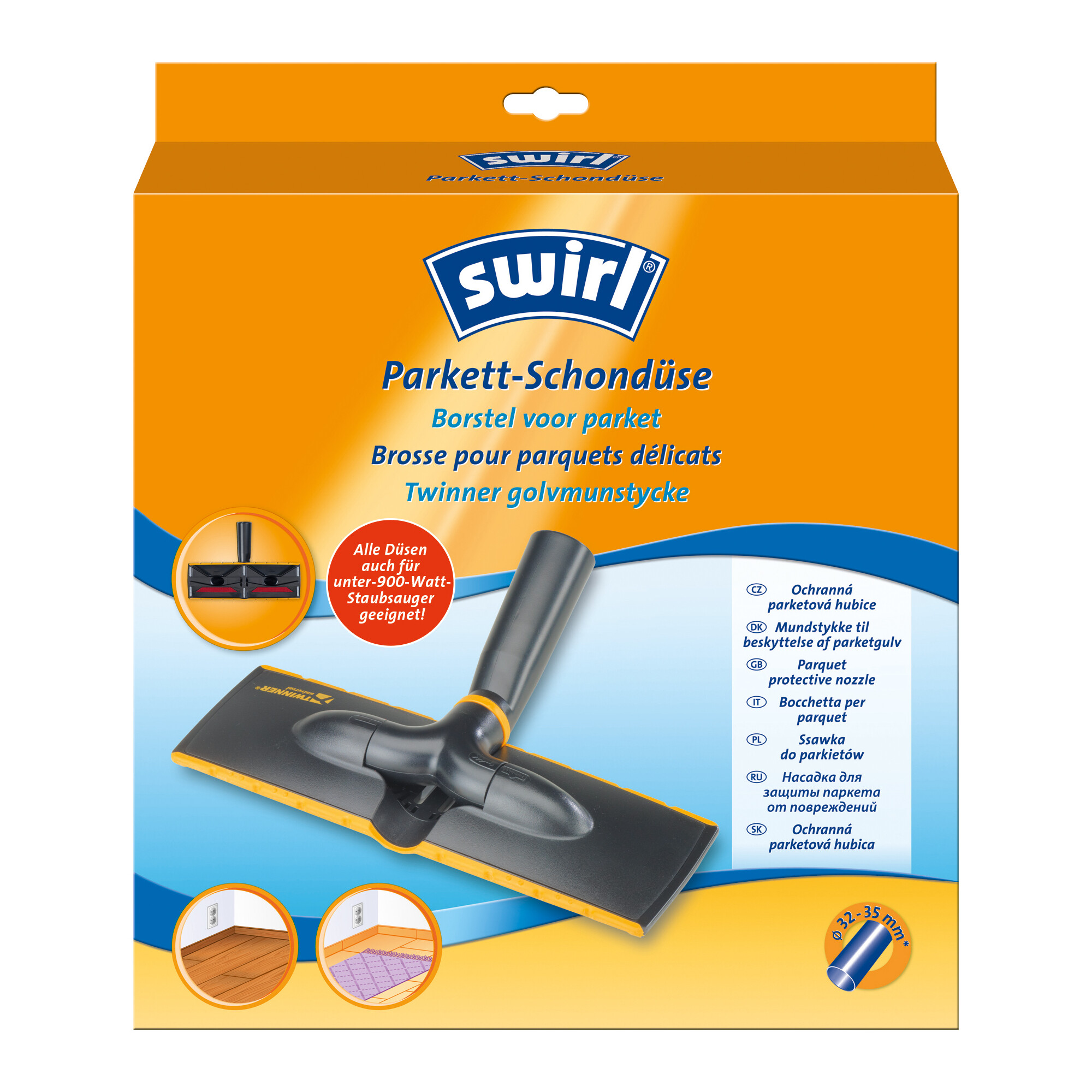 Schonende Parkettdüse, mit Filzgleiter, ultraflach