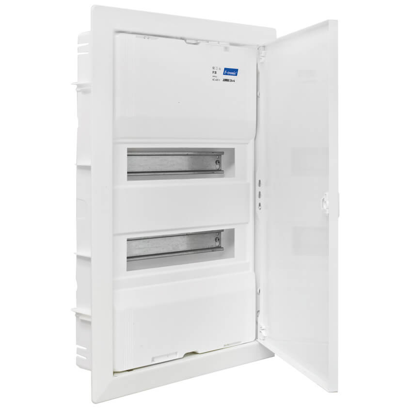 JUMBO-Kleinverteiler, Stahlblechtür und Rahmen, mit Schraubklemmen, 2-reihig 24+4 Module