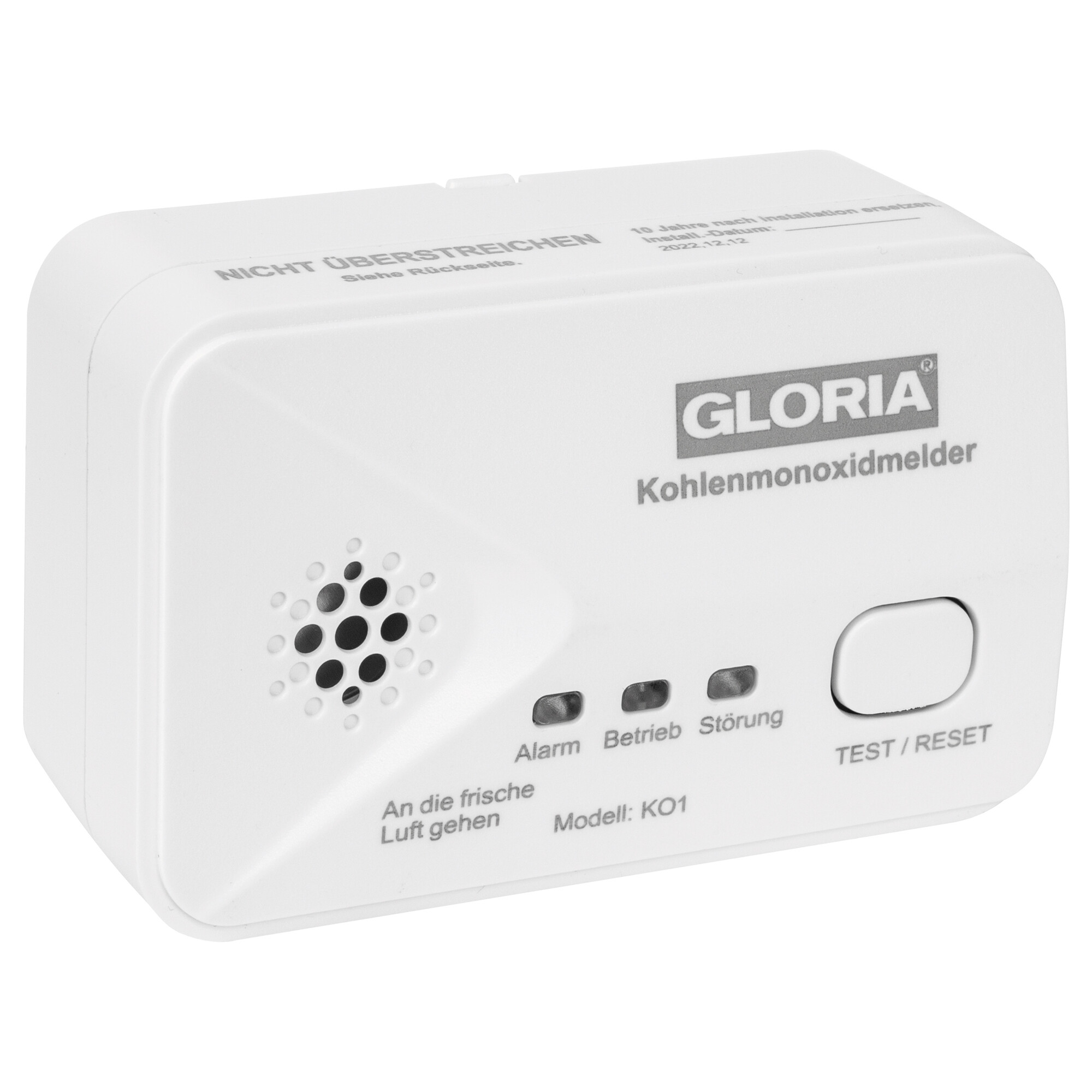 Kohlenmonoxidmelder KO1, inkl. 2 Mignon-Batterien
